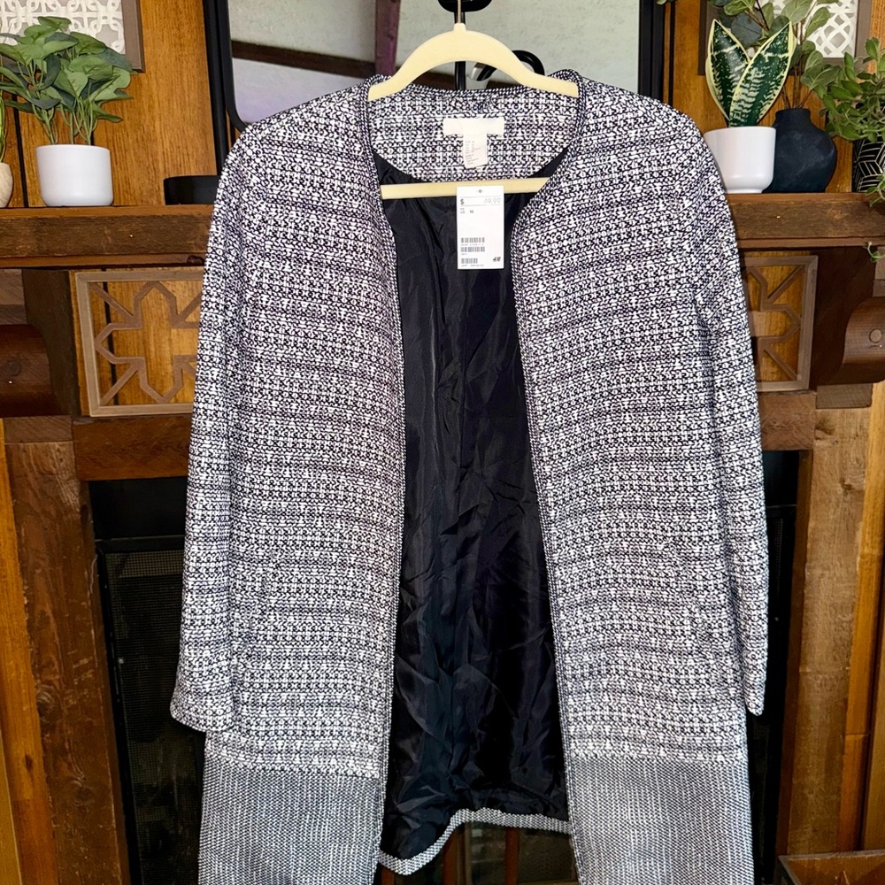 H&M Monochrome Textured Jacket